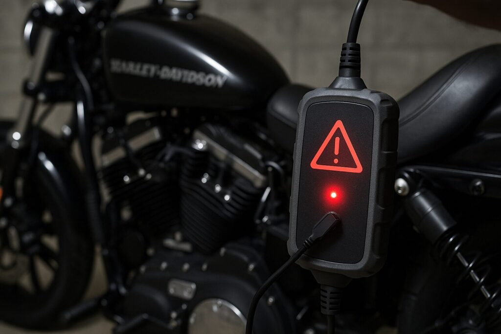 ハーレーの充電器を繋ぎっぱなしは安全？：バッテリーテンダーが故障の兆候