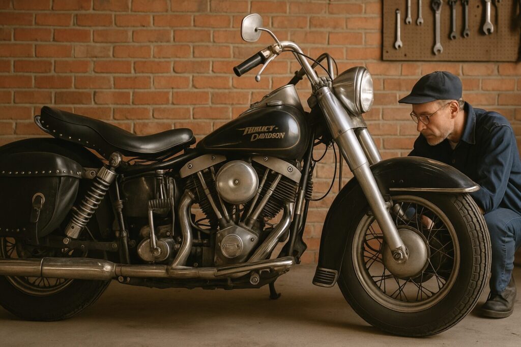 ハーレーのタイヤ空気圧はどこに書いてある？一覧と正しい確認方法：ハーレーショベルの空気圧と旧車メンテの違い