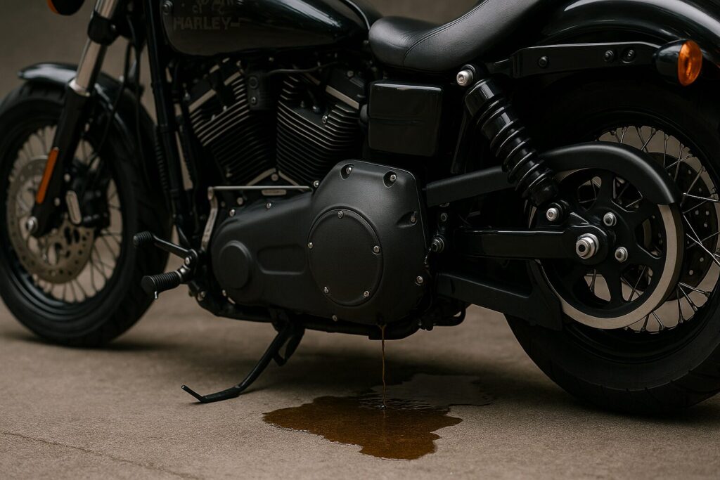 ハーレーのプライマリーオイルの代用で起きる不調と正しい対策まとめ:プライマリーオイル漏れのチェック