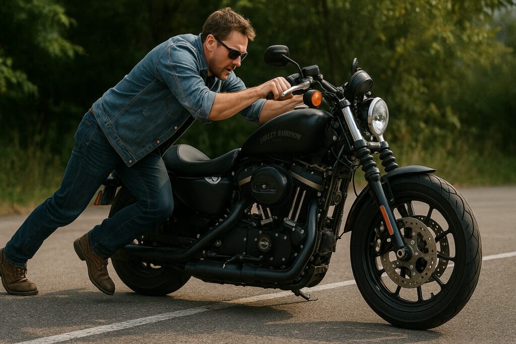 ハーレーのバッテリー上がりの全原因と復活法!緊急対応マニュアル:インジェクション車の押しがけ