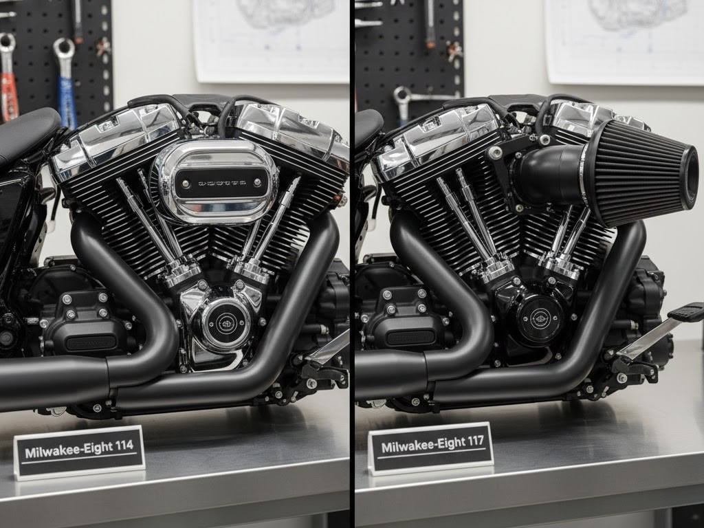 ハーレーのミルウォーキーエイトの真実!故障や中古選びを徹底解説:ミルウォーキーエイト114と117の比較