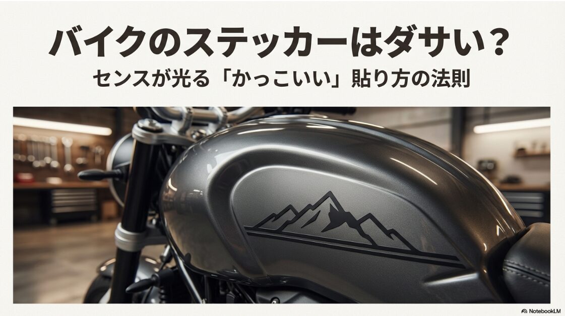 バイクのステッカーはダサい？バイクタンクへのマウンテンロゴステッカー施工事例