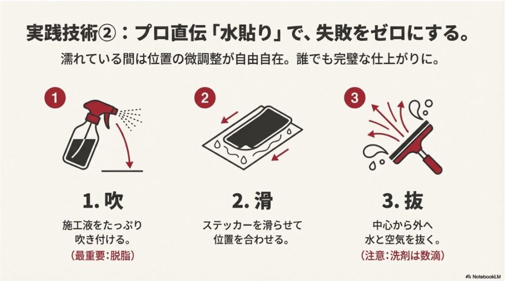 バイクのステッカーはダサい？失敗しないステッカーの水貼り（ウェット貼り）の3ステップ手順