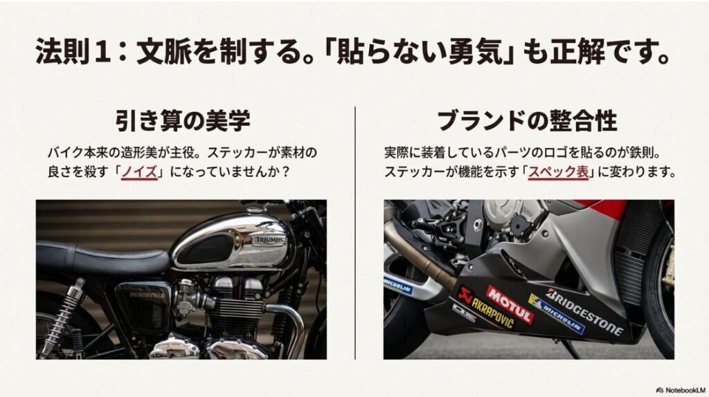 バイクのステッカーはダサい？ロードバイクのパーツメーカーロゴ配置と引き算の美学