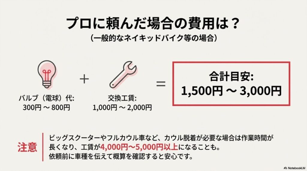 バイクのテールランプがつかない原因と修理法！バイクのテールランプ球切れ交換にかかる部品代と工賃の相場目安。カウル脱着の有無による違いも解説