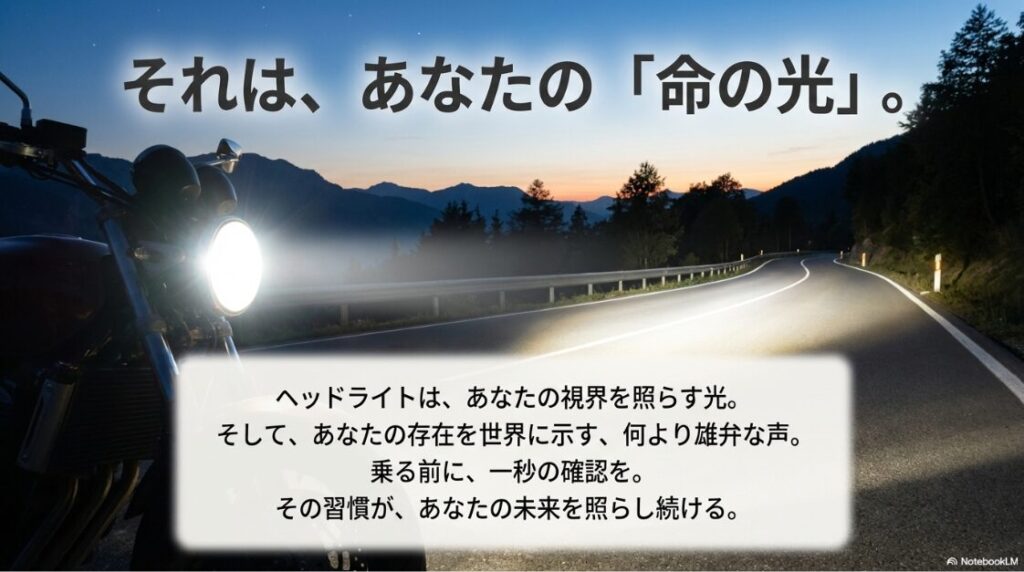 バイクのヘッドライトがつかない原因は？乗車前のヘッドライト点灯確認の重要性と安全啓発