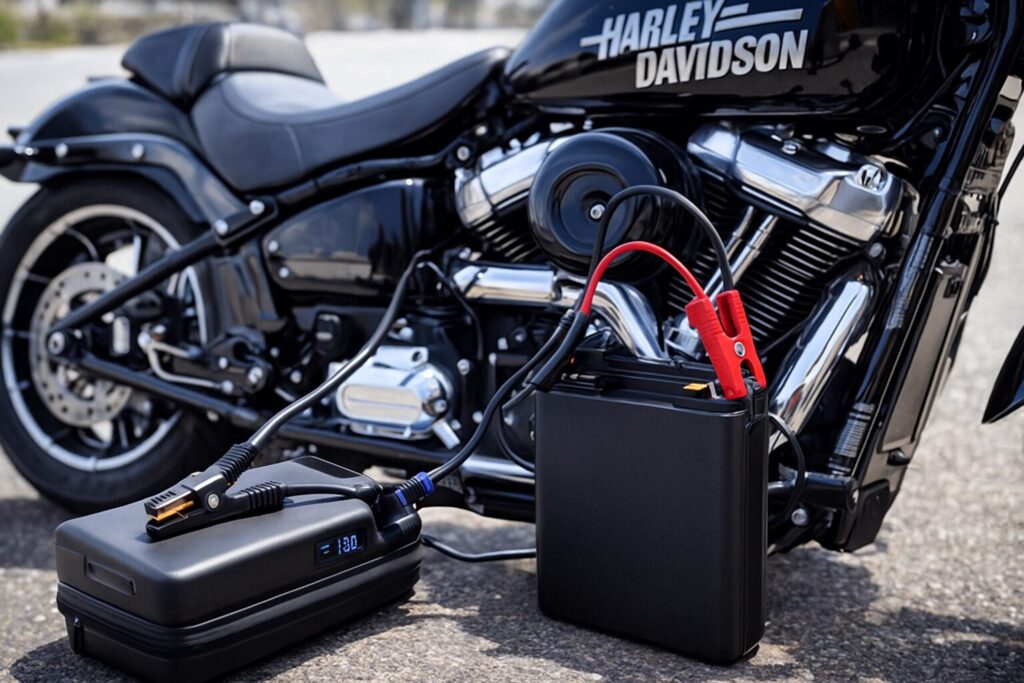 ハーレーのバッテリー上がりの全原因と復活法!緊急対応マニュアル:バッテリー上がりにジャンプスターター