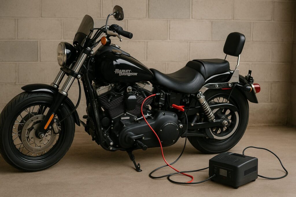 ハーレーのバッテリー上がりの全原因と復活法!緊急対応マニュアル:維持に必須のバッテリー充電器